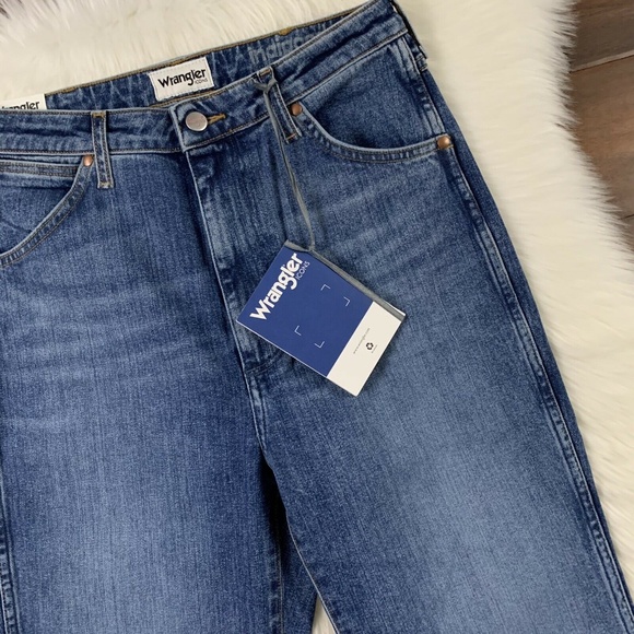 Wrangler Icon Crop Denim Jeans Indigood 11WWZ - Picture 3 of 9